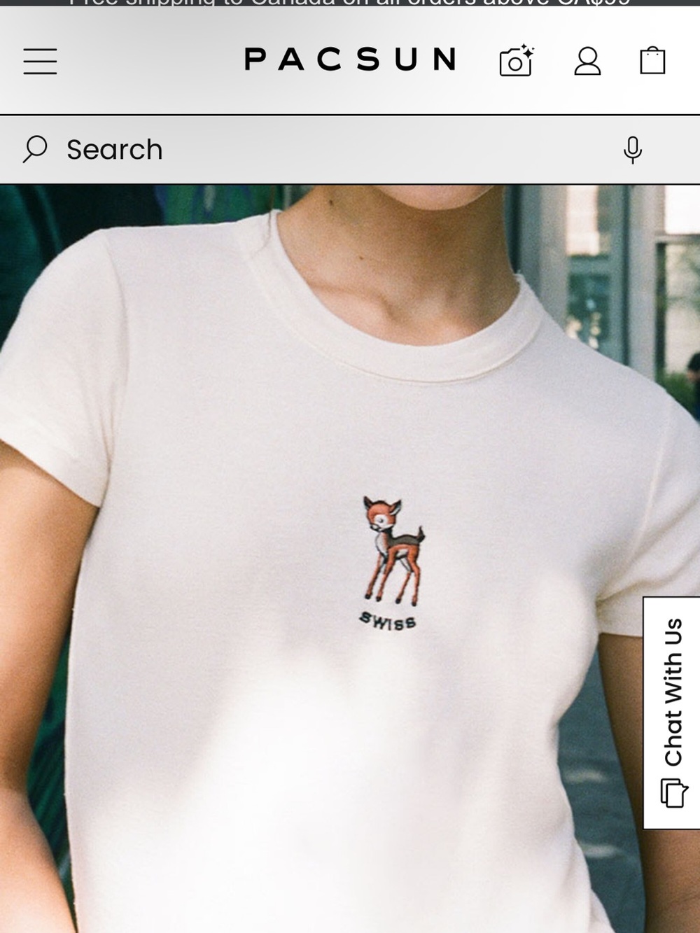 Brandy Melville Swiss Deer Baby Tee